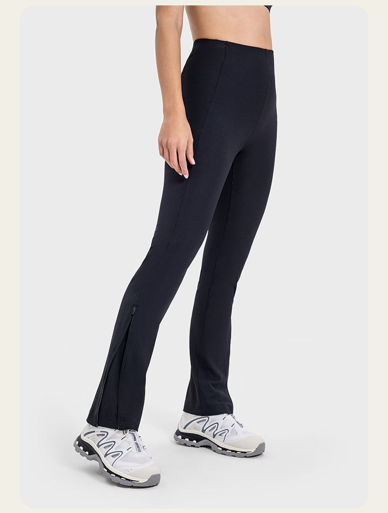 Zipper High Waist Hip Lift flared Yoga Leggings DSS081