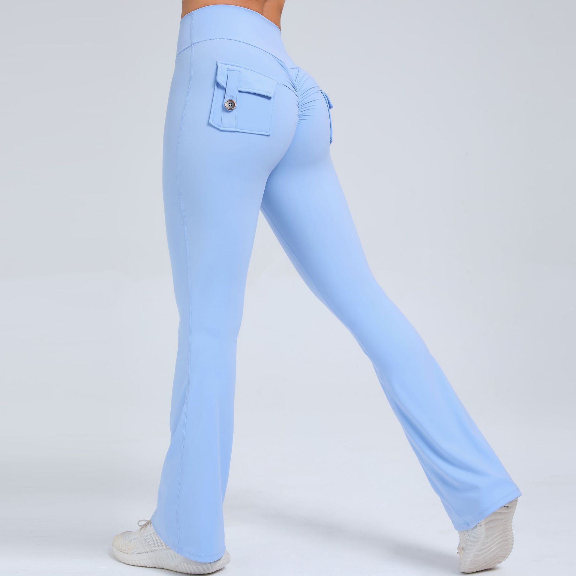 Button Peach Butt High-Waisted Quick-Drying Yoga Pants  QSS0031