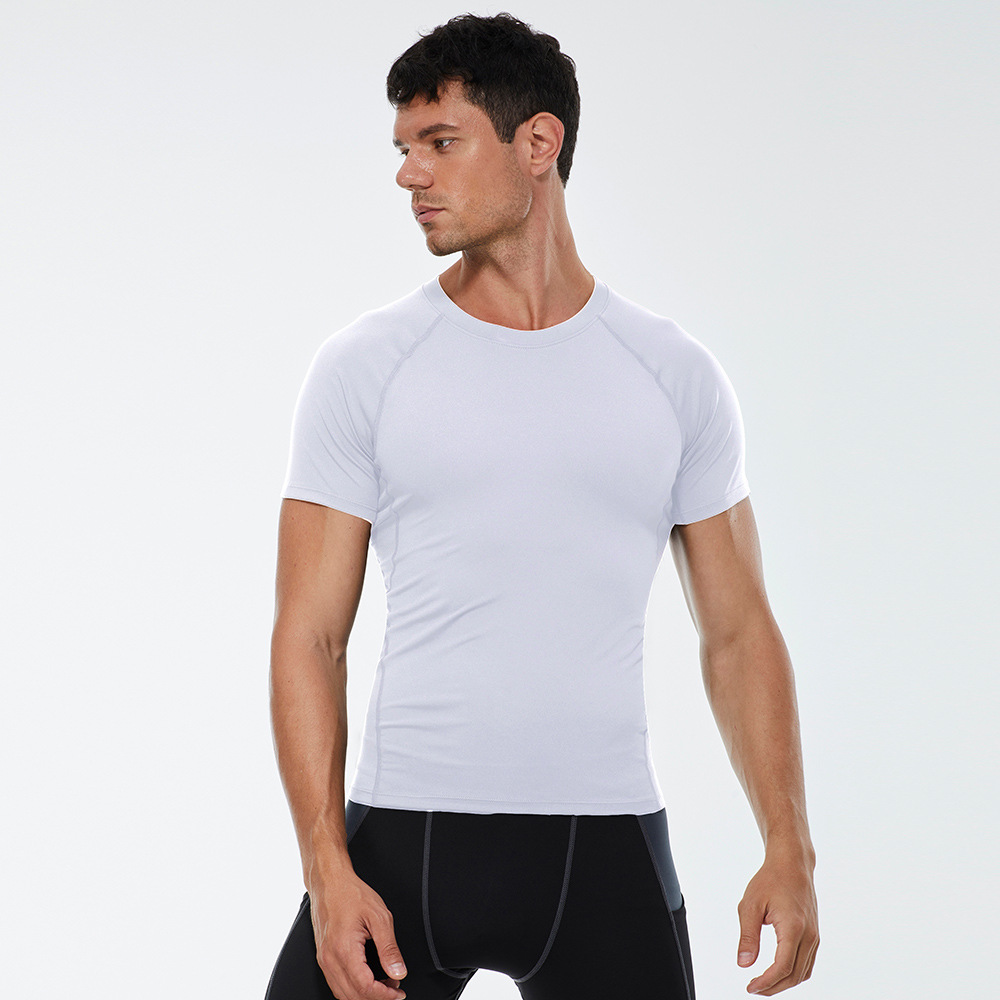 Men High Stretch Training Short Sleeves Shirt  01217