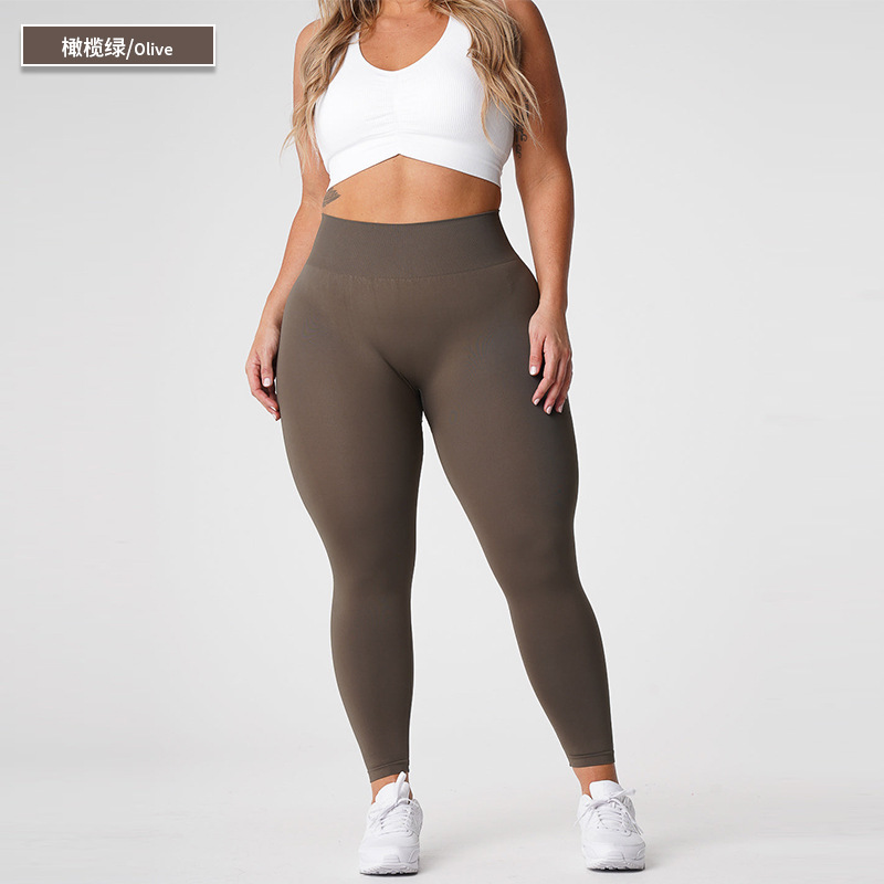 high waist seamless solid color legging 8179