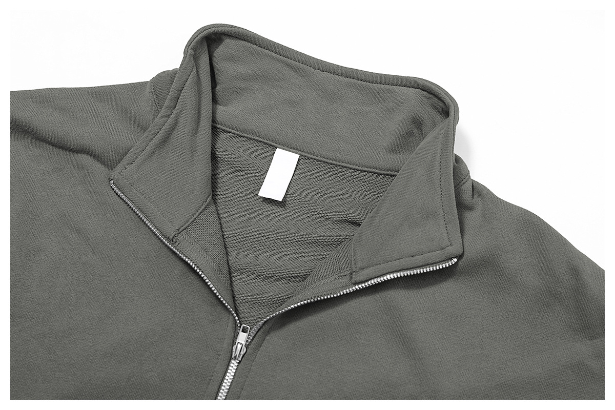 Stand Collar Zip Down Sweatshirt