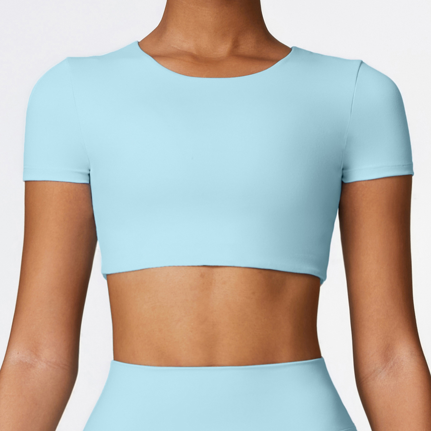 Soft Fabric Short Sleeves Crop Yoga Top