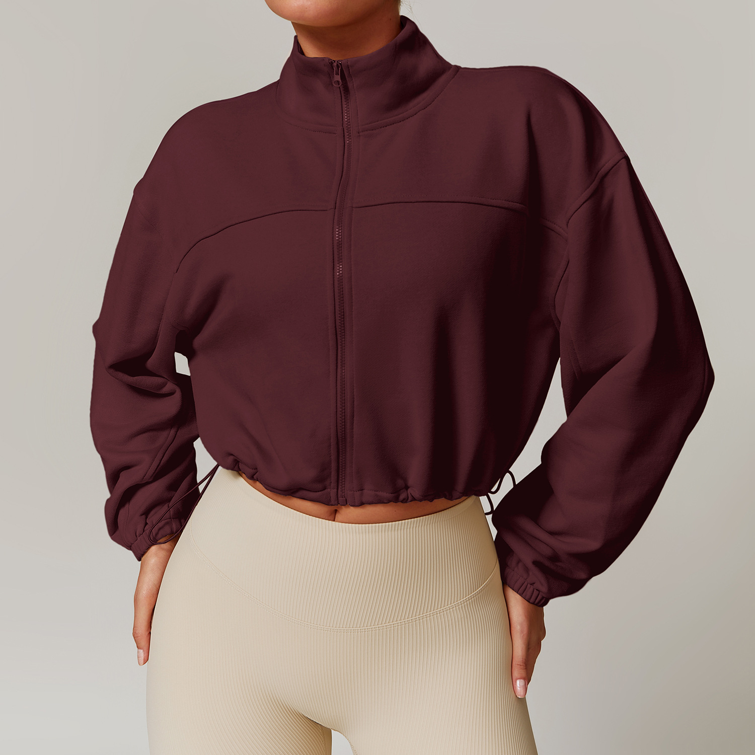 Zip Down Stand Collar Yoga Jacket 