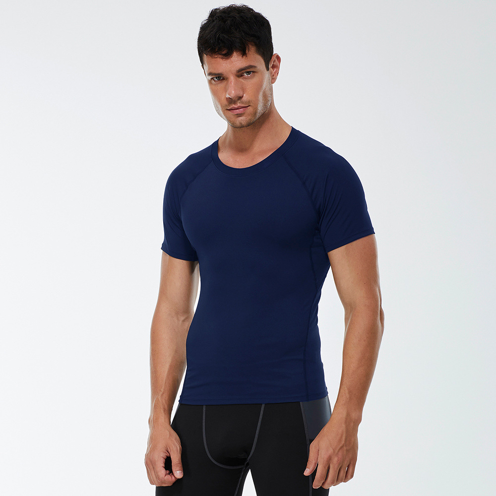 Men High Stretch Training Short Sleeves Shirt  01217