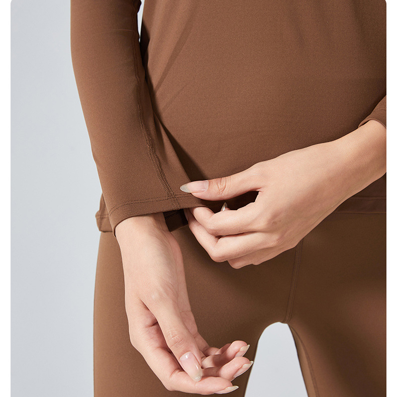 Nude Solid Color Yoga Wear Long Sleeves DS010