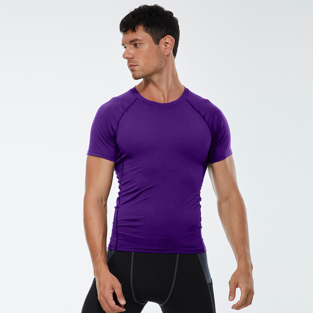 Men High Stretch Training Short Sleeves Shirt  01217