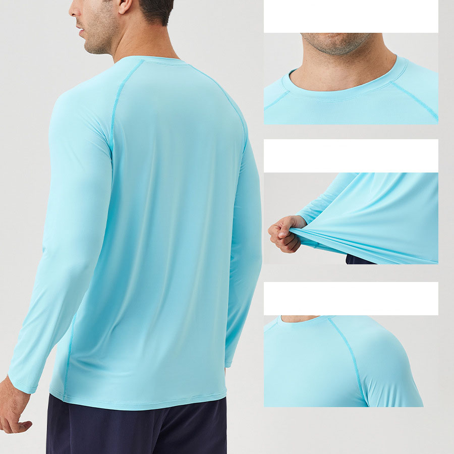 Summer Sun-Proof Men Loose Gym Long Sleeve Shirt 41520