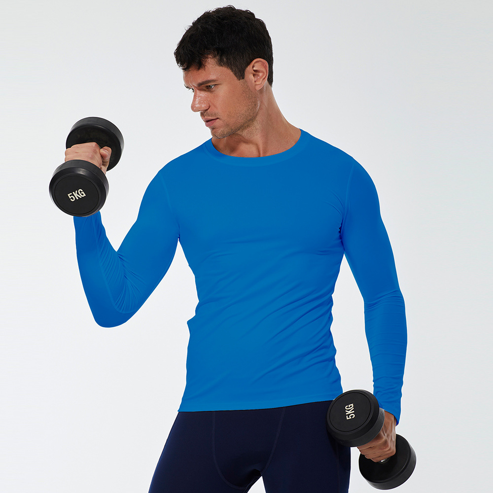 Men Solid Color Fitness Long Sleeve Shirt 4002