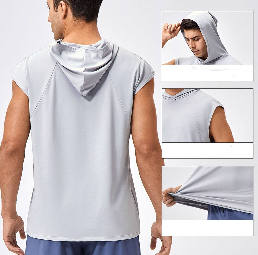 Men Quick-Drying Sports Hooded Tank Top 41116