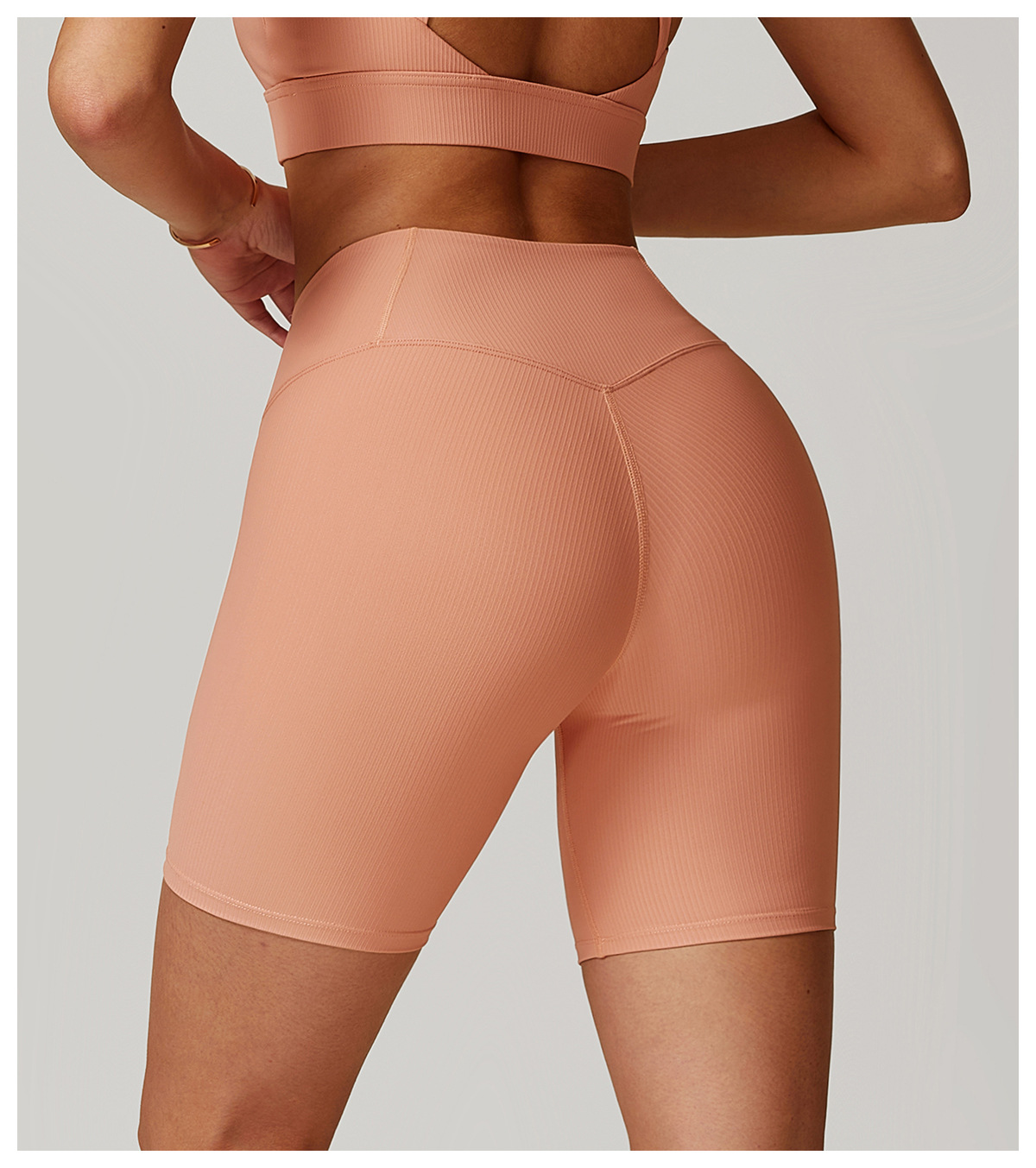 Curve Wasit Ribbed Yoga Shorts 