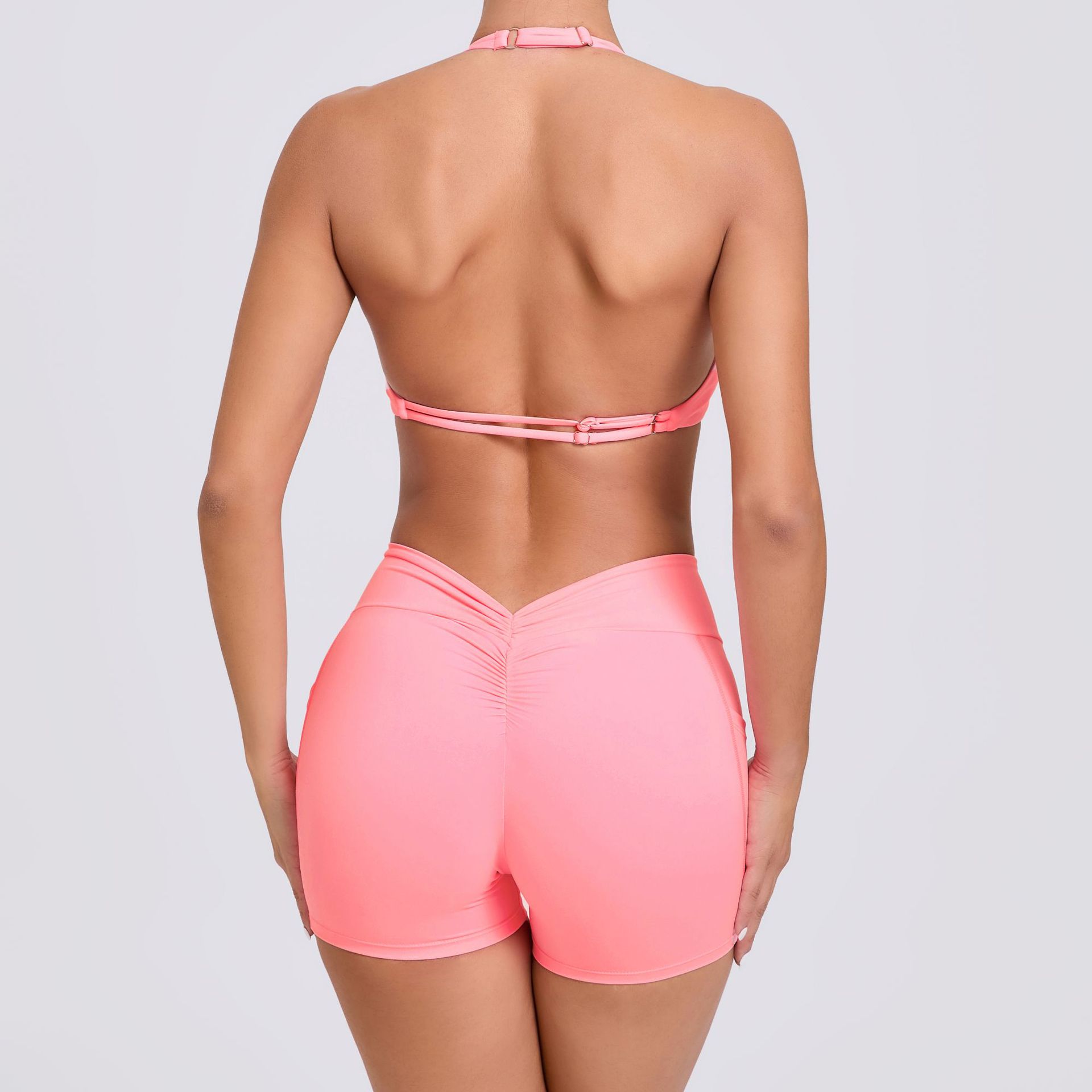 Nude Yoga Clothes With Pockets On Both Sides, Quick-Drying Tight Suit  QS74068+42352