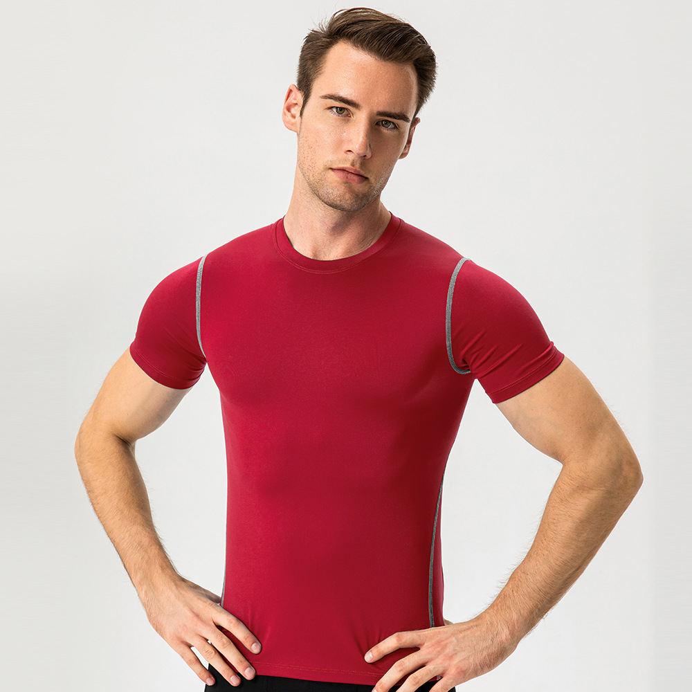 Men Tight Fitting Training And Fitness T Shirt 1003