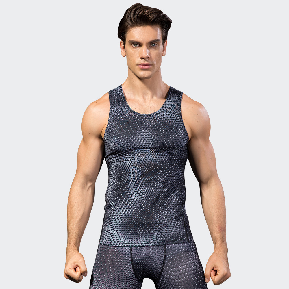 Men 3D Printed Gym Fitness Sports Tank Top 4021