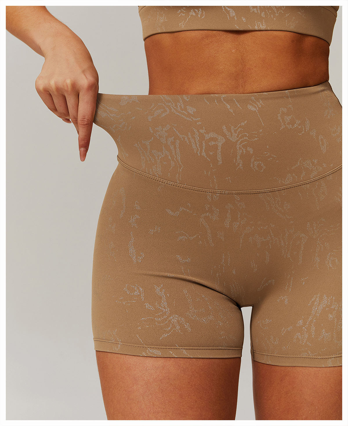 Hot Stamping Soft Fabric Yoga Shorts