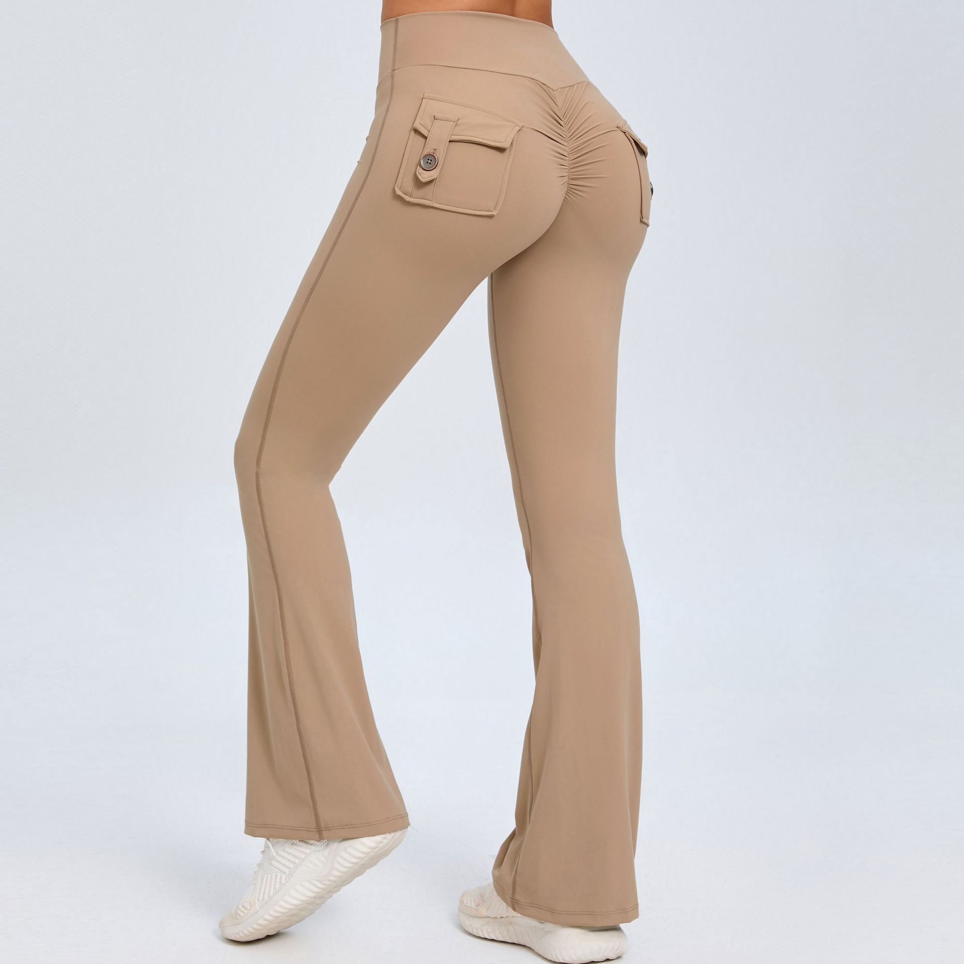 Button Peach Butt High-Waisted Quick-Drying Yoga Pants  QSS0031