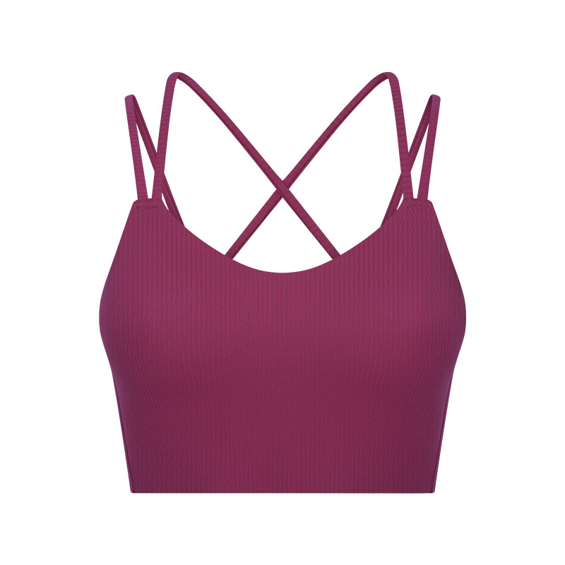 Threaded Nude Sexy Solid Color Yoga Bras DW366