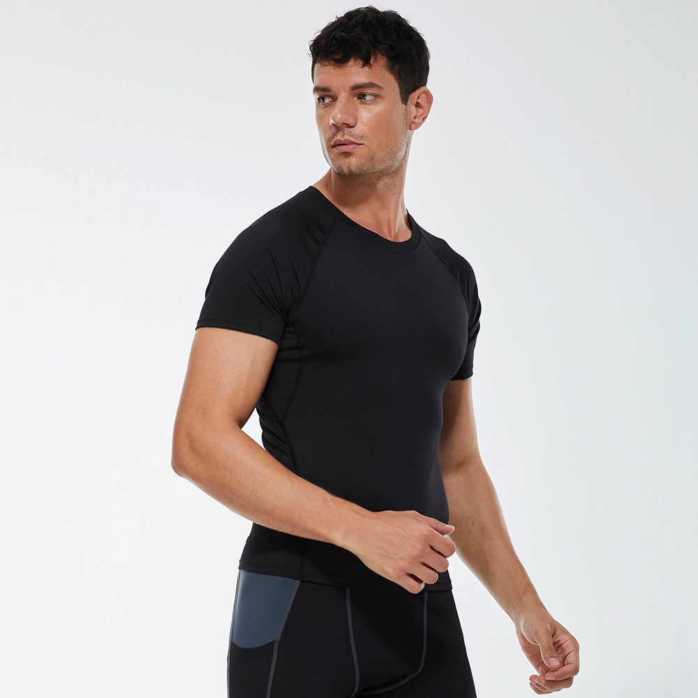 Men High Stretch Training Short Sleeves Shirt  01217