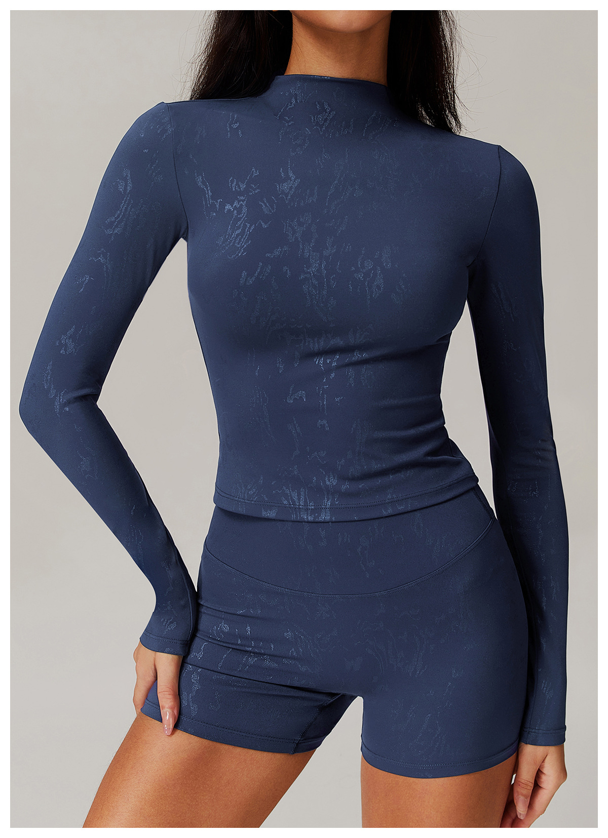 Hot Stamping Soft Fabric Long Sleeve Yoga Top