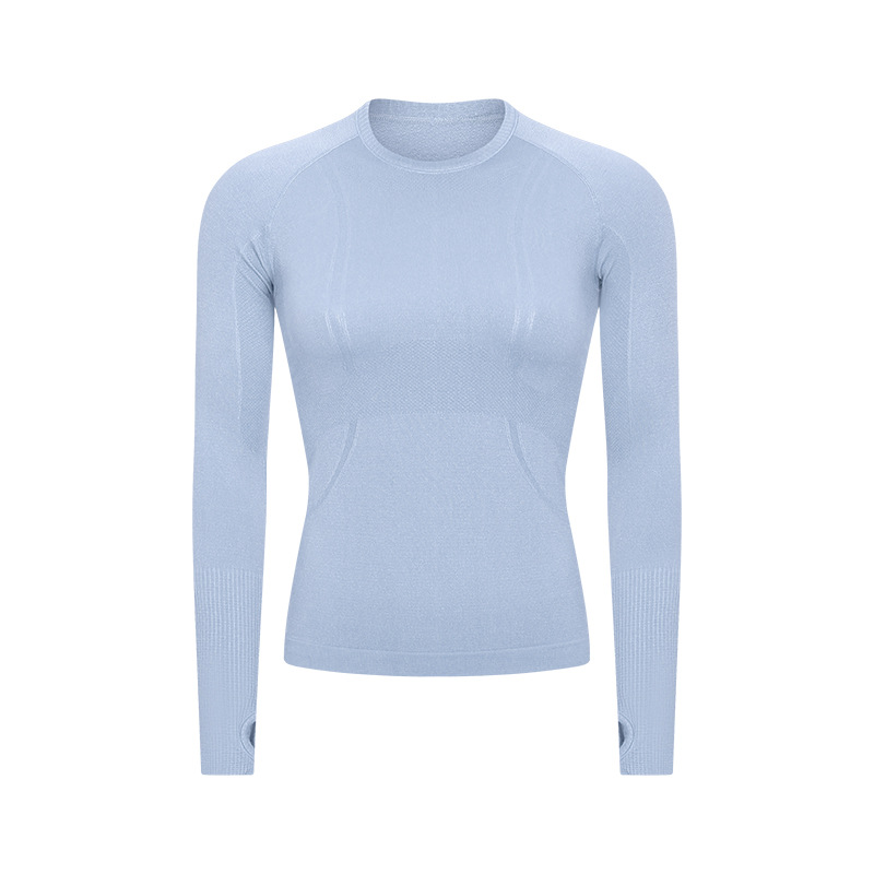 Breathable Solid Color Yoga Wear Long Sleeves D19083