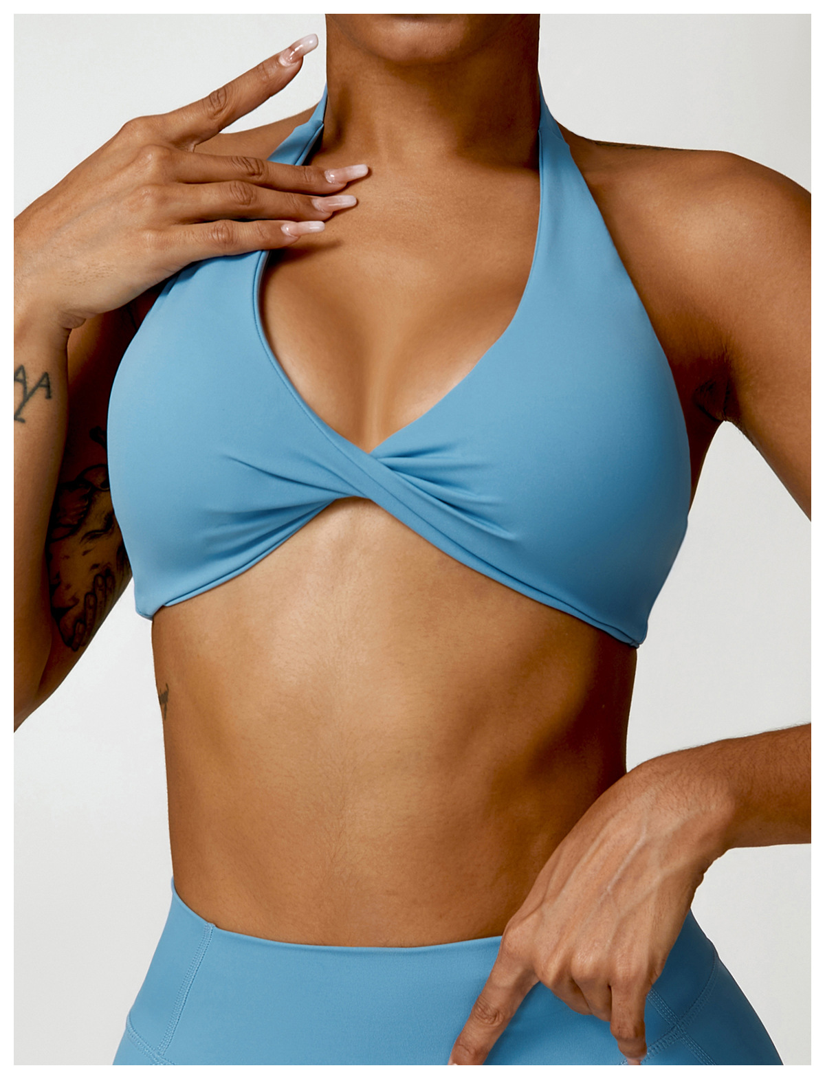 Soft Fabric Diamond Halter Yoga Bra