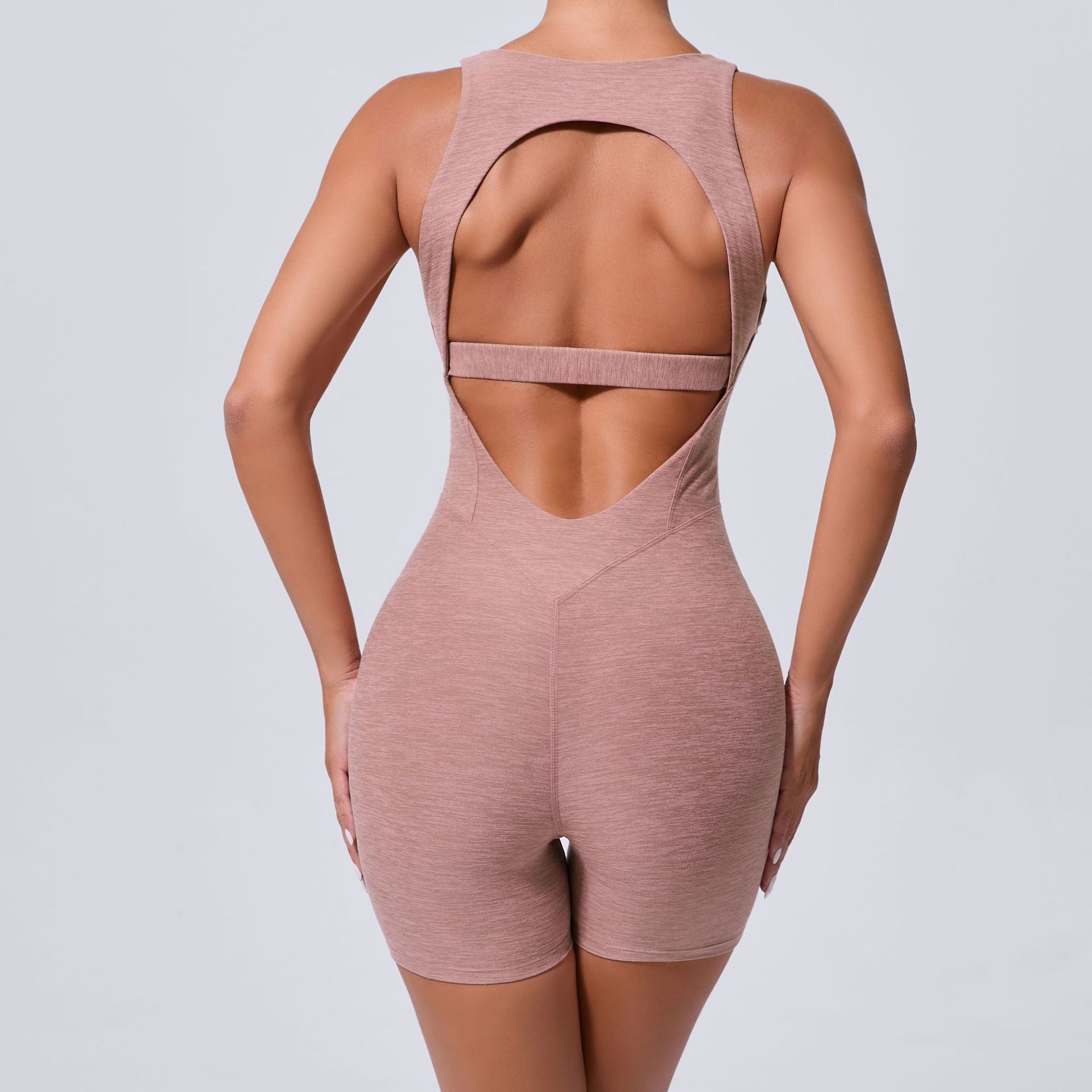 Hollow-Back Tight-Fitting Butt-Lifting Fitness Jumpsuit  QSYL100