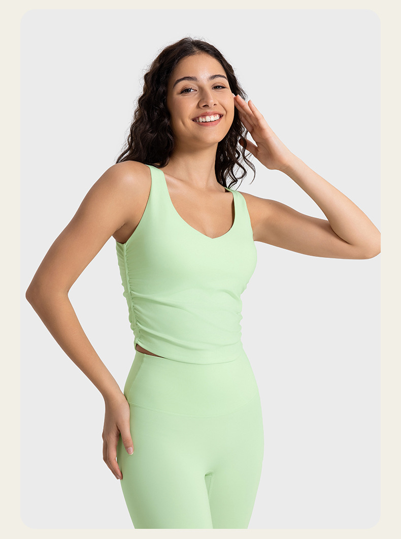 Brushed V-neck Yoga Tank Top DAW054