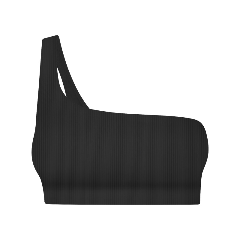 Ribbed Single Strap Solid Color Yoga Bras DW369