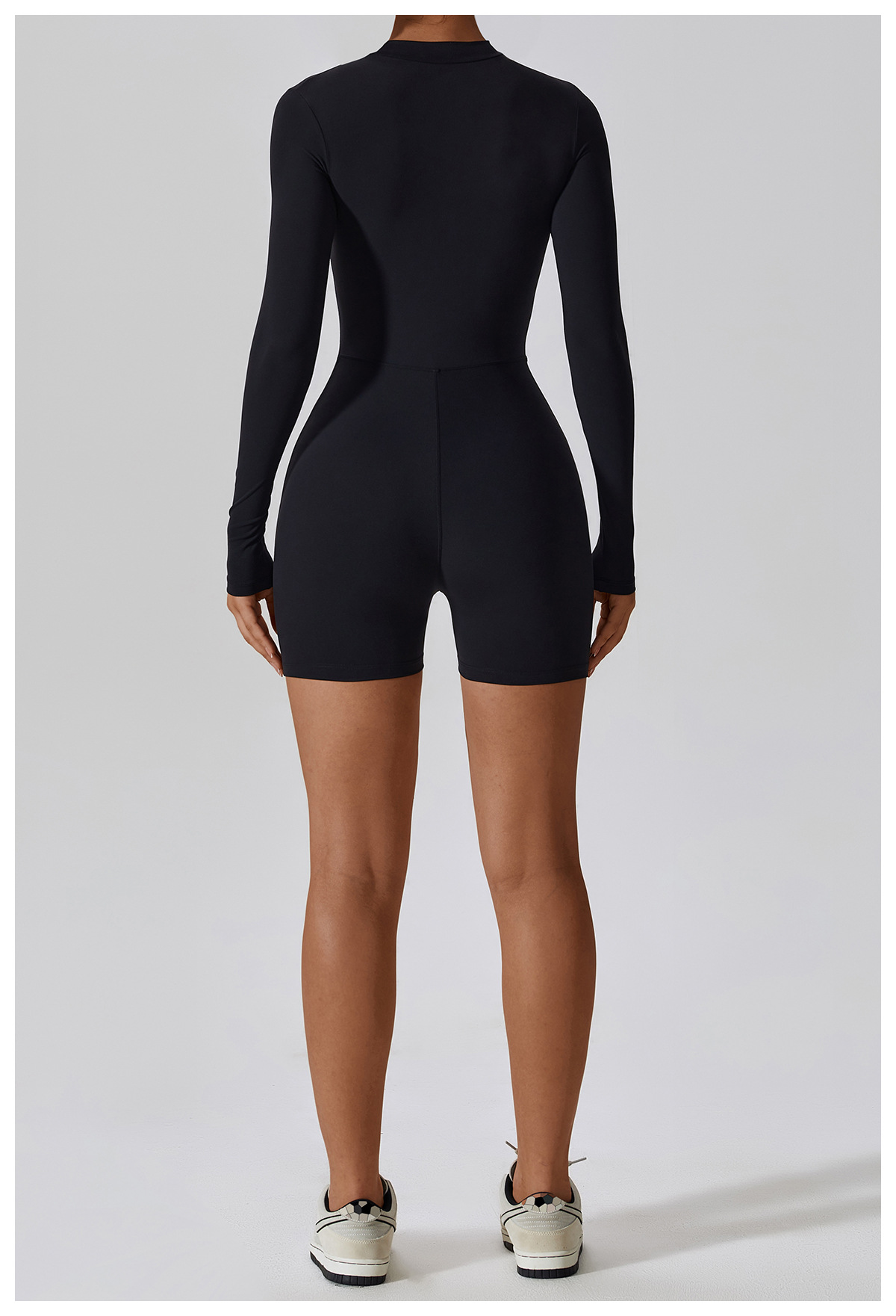 Soft Fabric Zip Down Long Sleeve Romper