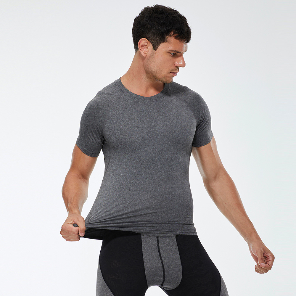 Men High Stretch Training Short Sleeves Shirt  01217