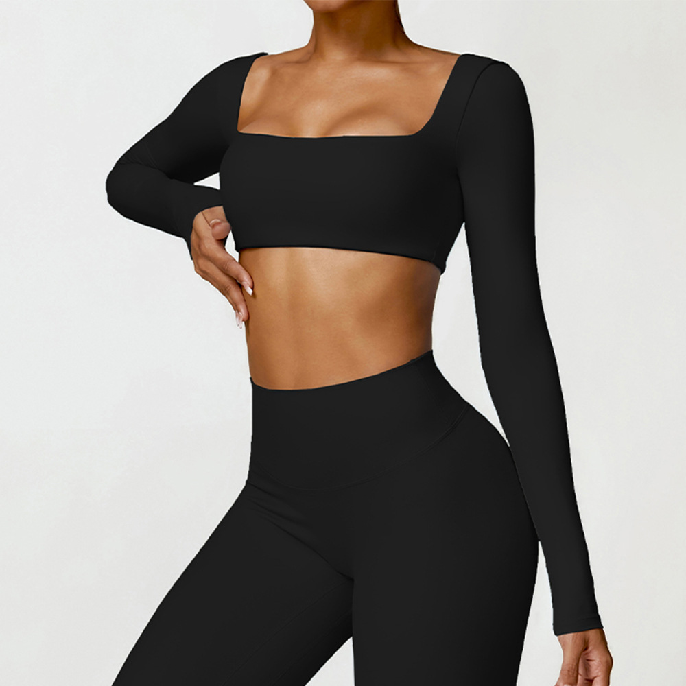 Soft Fabric Long Sleeve Crop Yoga Top