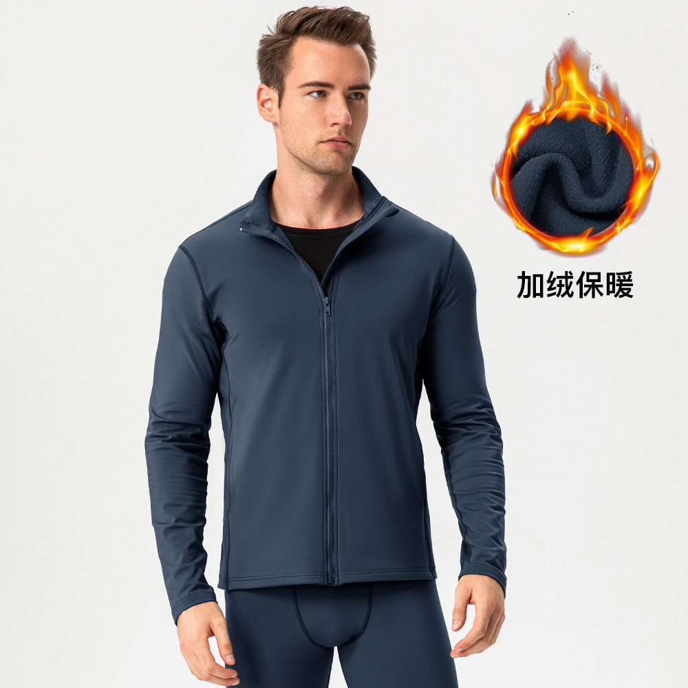 Men Sports Zipper Jacket With Velvet 21609