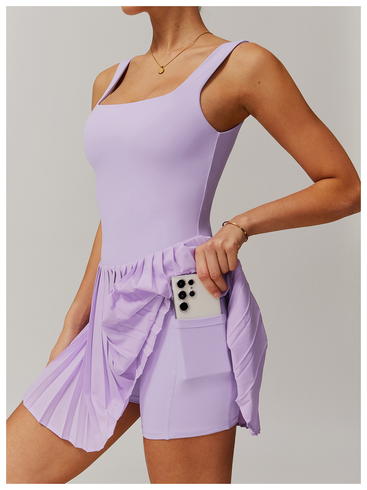 Soft Fabric Pleated Tennis Dress