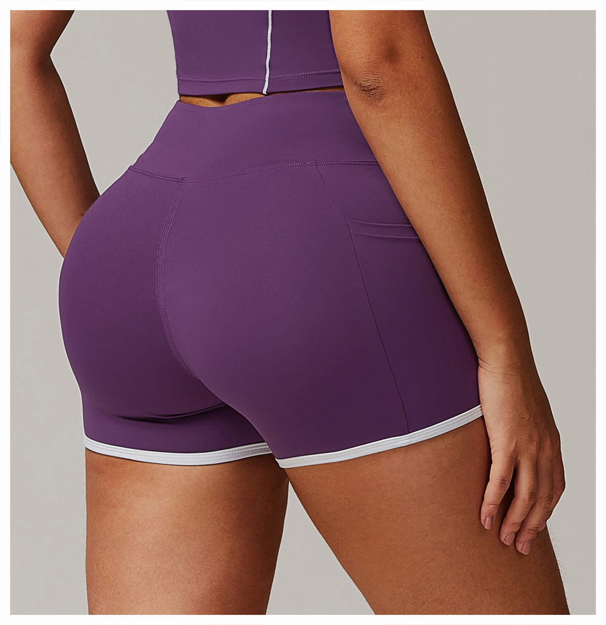 Soft Fabric Sculpted Yoga Shorts With Side Pockets