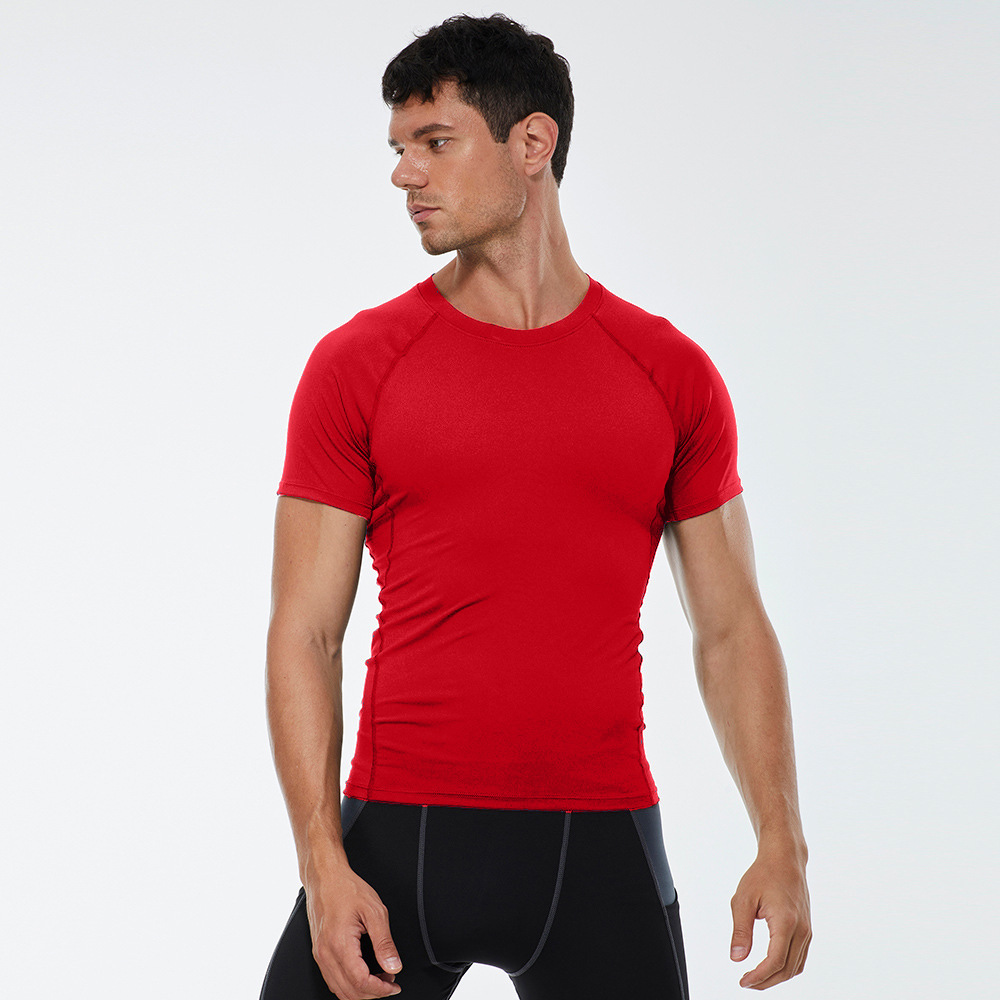 Men High Stretch Training Short Sleeves Shirt  01217