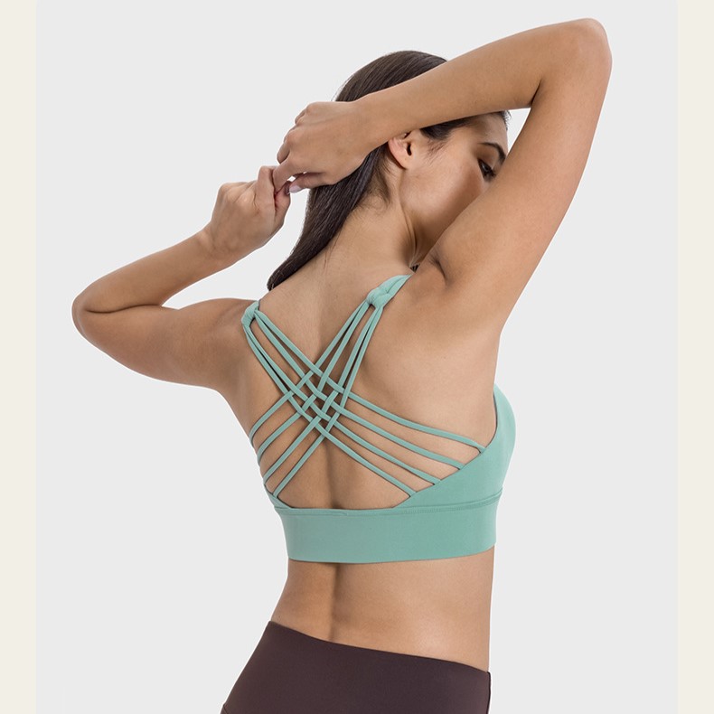 Cross Back Elastic Fabric Sexy Yoga Bras S2010