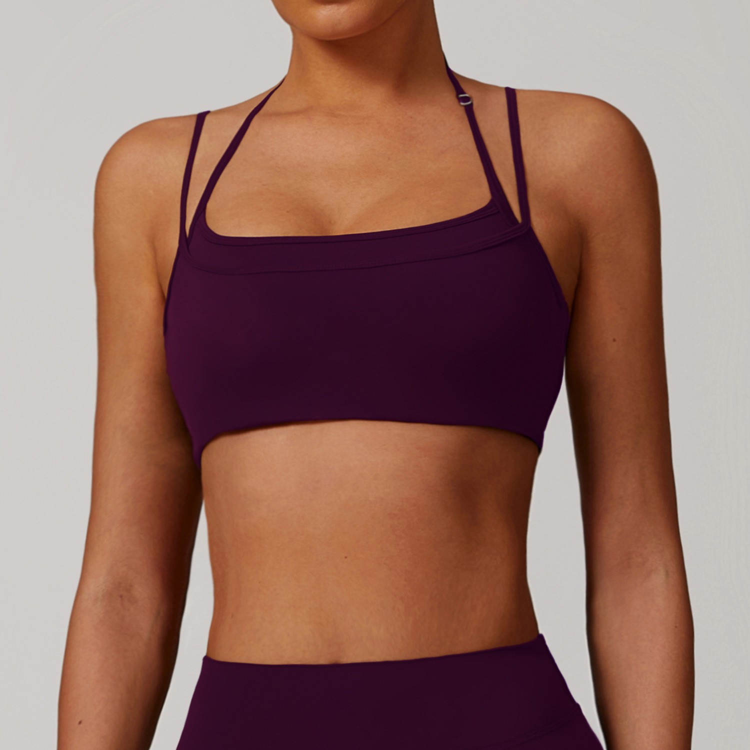 Soft Fabric Doublue Straps Yoga Bra