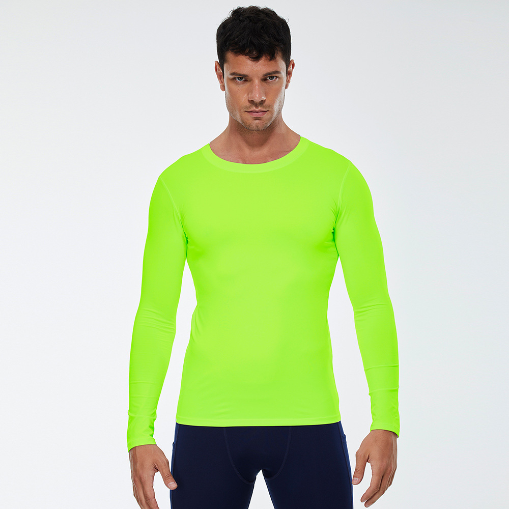 Men Solid Color Fitness Long Sleeve Shirt 4002