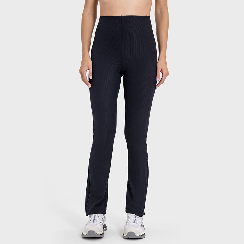 Zipper High Waist Hip Lift flared Yoga Leggings DSS081