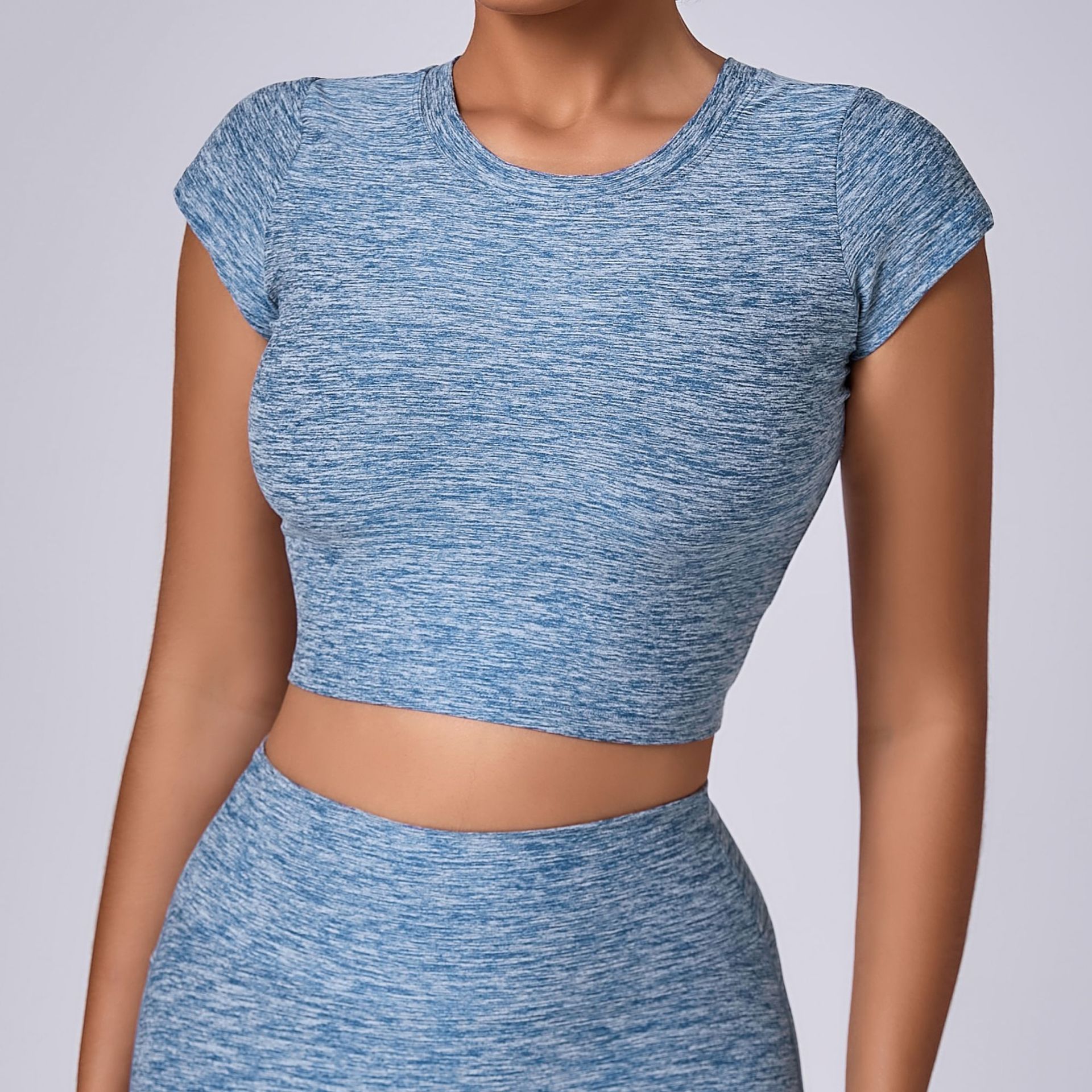 Brushed Short-Sleeved High-Intensity Tops  QS91866