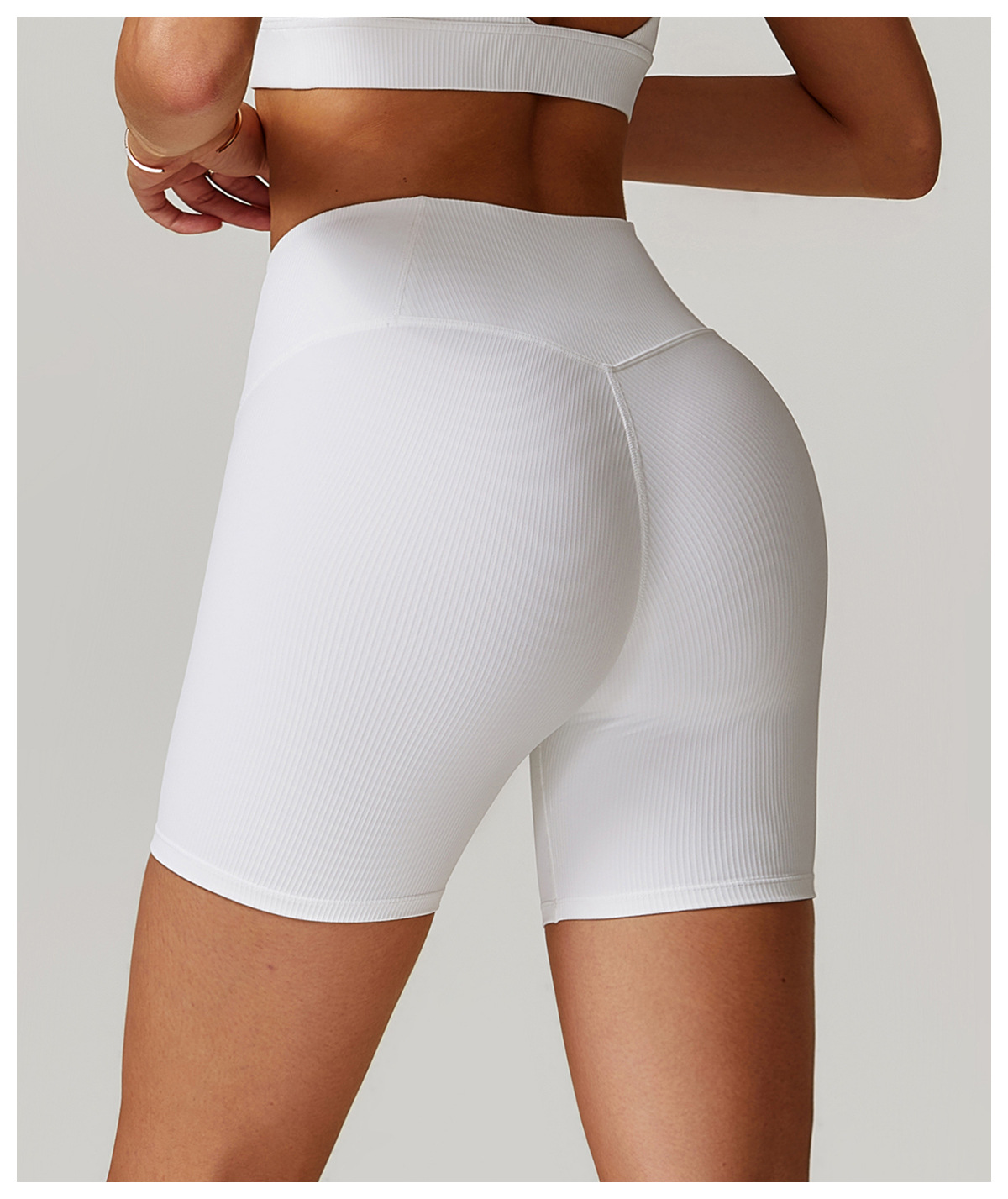 Curve Wasit Ribbed Yoga Shorts 