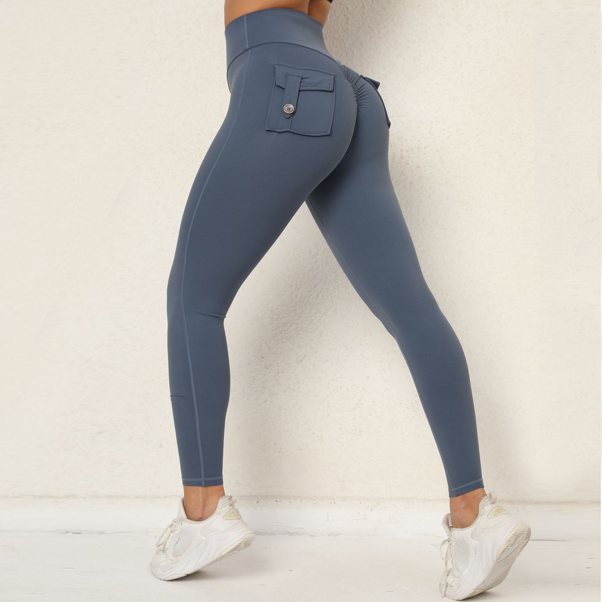 Tight Pocket High Waist Quick-Drying Running Fitness Pants  QS8020