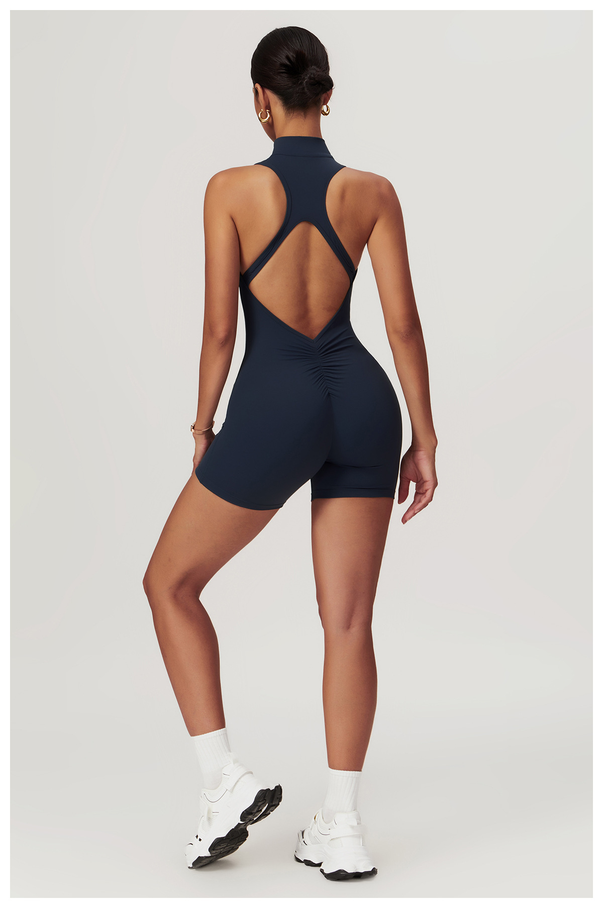 Soft Fabric Zip Down Scrunch Romper