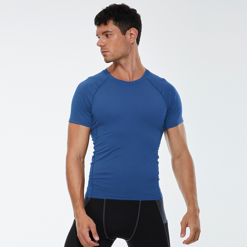 Men High Stretch Training Short Sleeves Shirt  01217