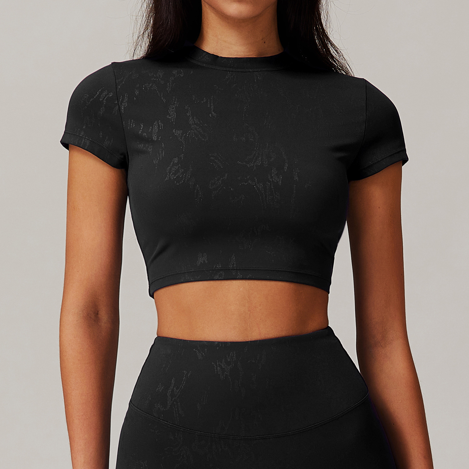 Hot Stamping Soft Fabric Crop Yoga Top