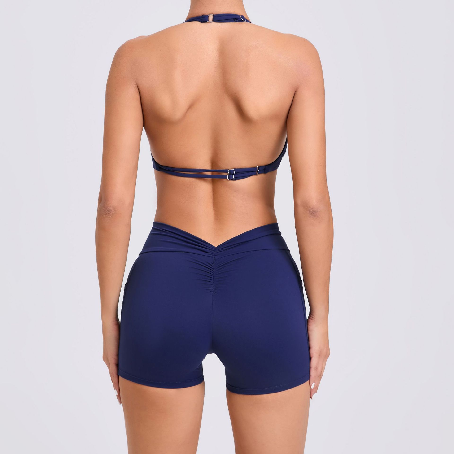 Nude Yoga Clothes With Pockets On Both Sides, Quick-Drying Tight Suit  QS74068+42352