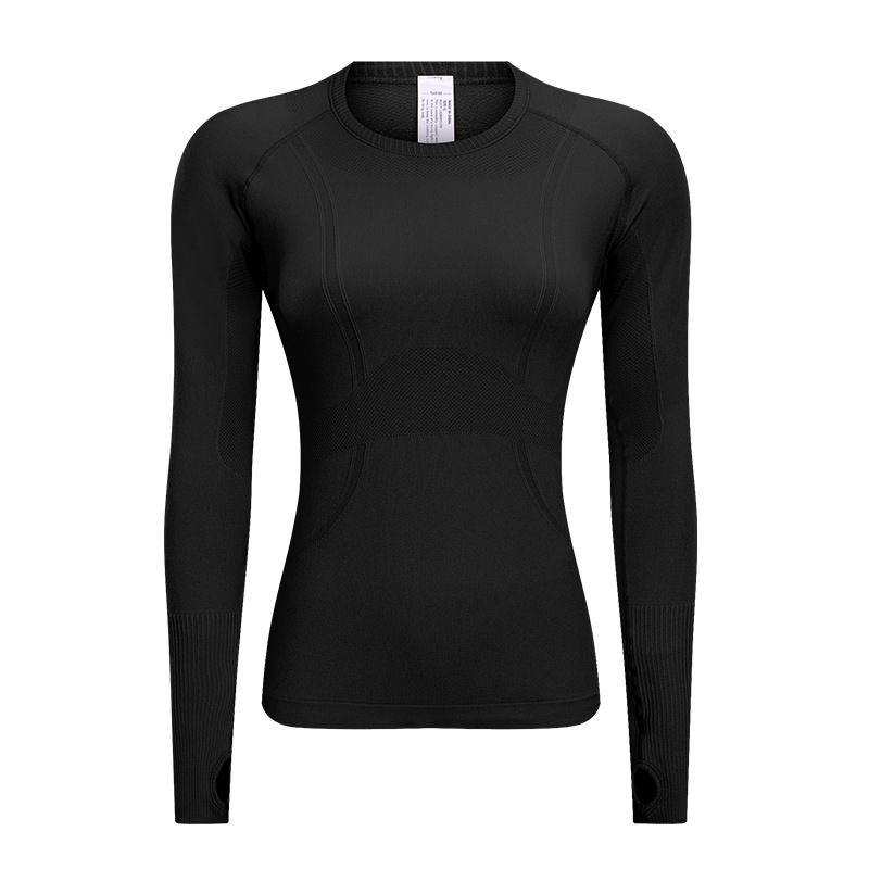 Breathable Solid Color Yoga Wear Long Sleeves D19083