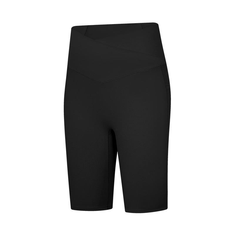 V-waist Butt-lifting Fifth Pants Yoga Shorts with Pockets DK197