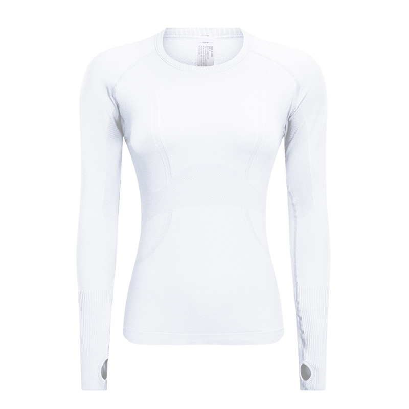 Breathable Solid Color Yoga Wear Long Sleeves D19083