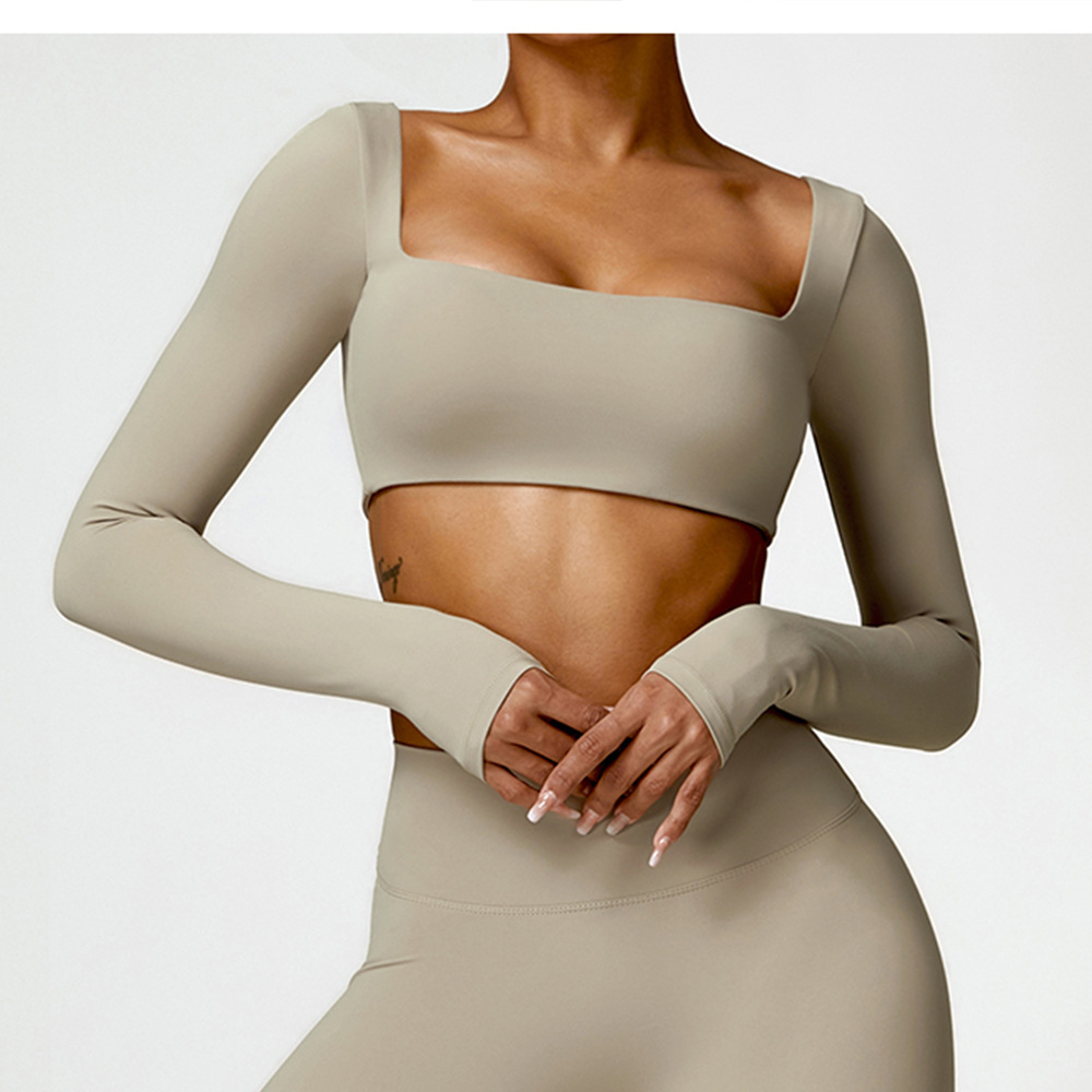 Soft Fabric Long Sleeve Crop Yoga Top