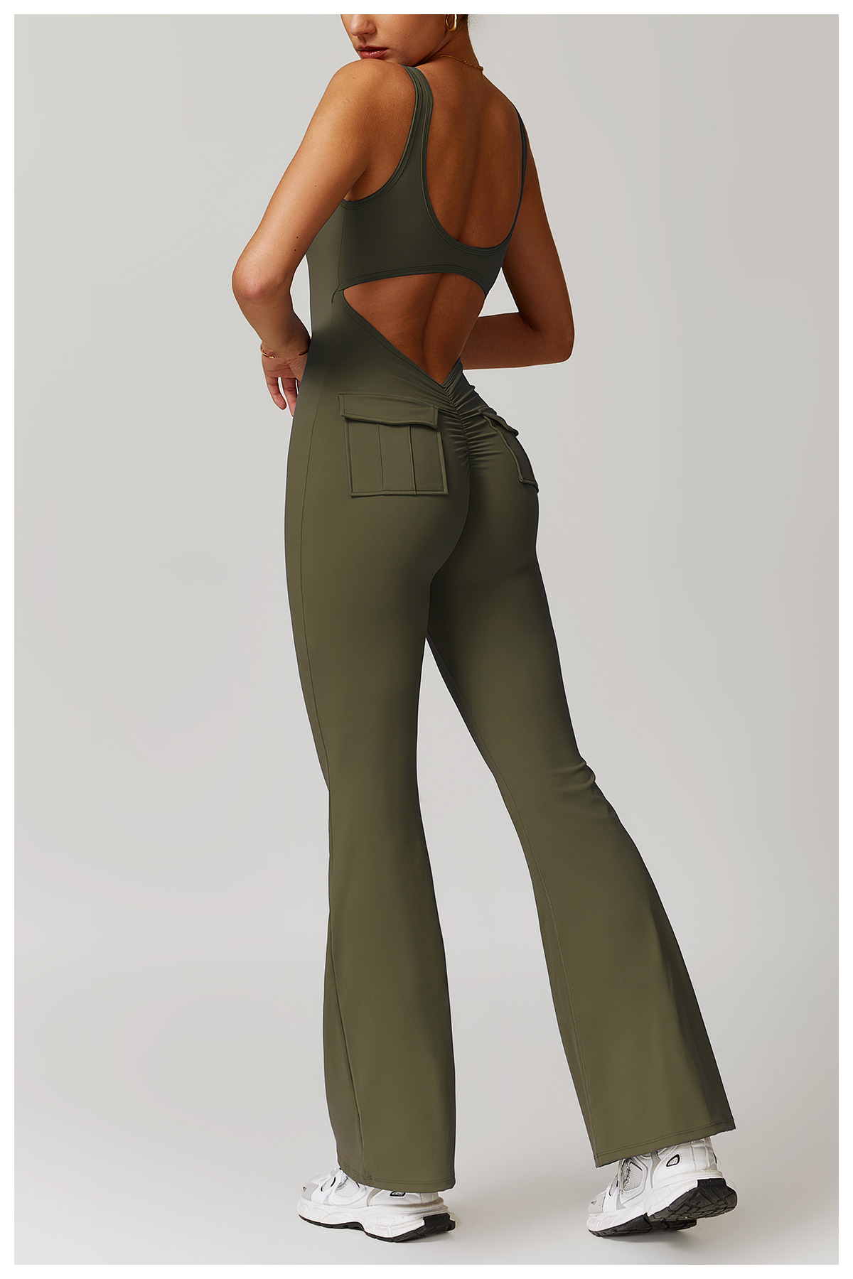 Scrunch Soft Fabric Jumpsuit With Pockects